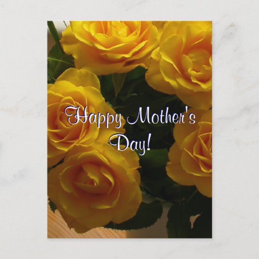 Happy Mother's Day Yellow Roses Postkarte (Vorderseite)