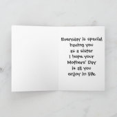 "HAPPY MOTHERS'DAY SIS" KARTE (Innenseite)