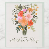 Happy mothersday weinetikett (Einzelnes Label)