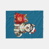 Happy Msky Christmas Lights Dog Mom Msky Fleecedecke (Vorderseite (Horizontal))