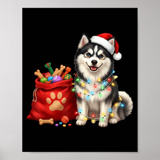 Happy Msky Christmas Lights Dog Mom Msky  Poster (Vorne)