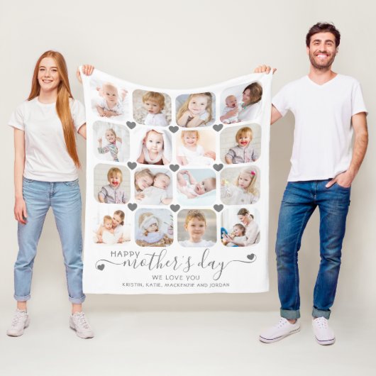 Happy Mthers Day 16 Foto Custom Message Fleecedecke (Beispiel)