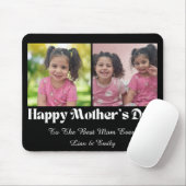 Happy Mthers Day, 2 Fotos Collage stilvoll schwarz Mousepad (Mit Mouse)