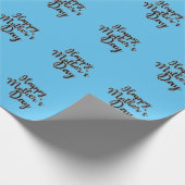 Happy Mthers Day Blue Wrapping Paper Geschenkpapier (Ecke)