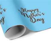 Happy Mthers Day Blue Wrapping Paper Geschenkpapier (Rolleneckpunkt)