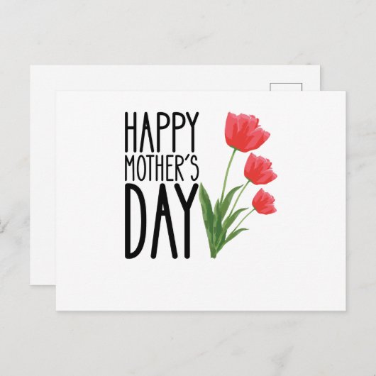 Happy Mthers Day Blume Postkarte (Vorne/Hinten)
