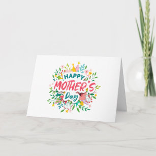Happy Mthers Day Bright Botanical Floral Custom Karte