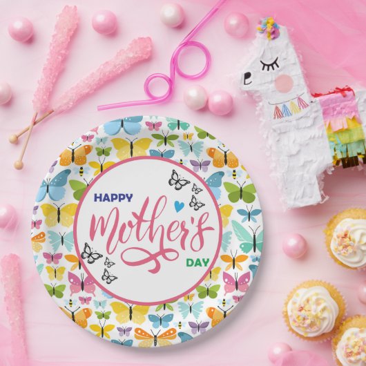 Happy Mthers Day Butterfells Pappteller (Party)