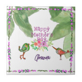 Happy Mthers Day Decorative Birds Fliese (Vorderseite)