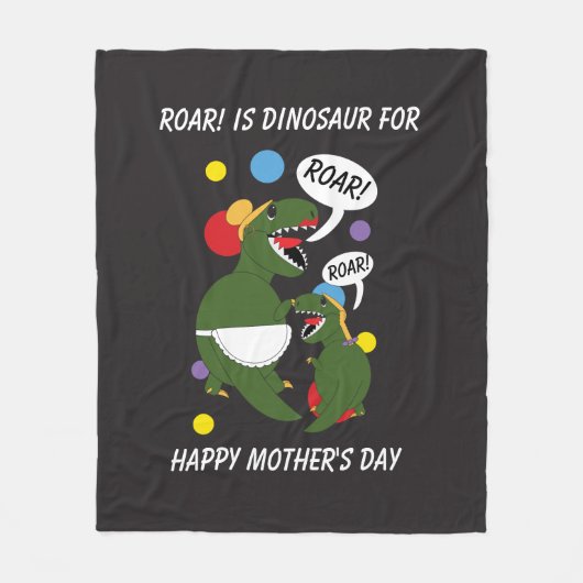 Happy Mthers Day Dinosaur Roar personalize Fleecedecke (Vorderseite)
