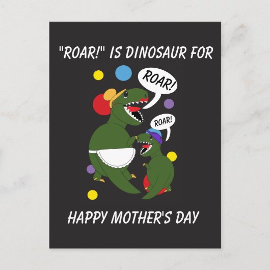 Happy Mthers Day Dinosaur Son Mama Personalisieren Postkarte (Vorderseite)