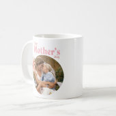 Happy Mthers Day Floral Custom Foto & Text Kaffeetasse (Vorderseite Links)