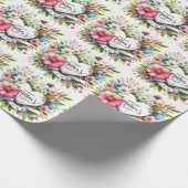 Happy Mthers Day Floral Heart Geschenkpapier (Ecke)