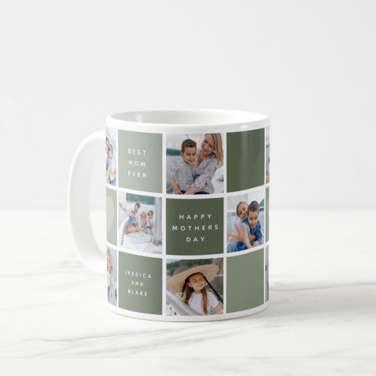 Happy Mthers Day Foto Grid Keepake Kaffeetasse (Vorderseite Links)
