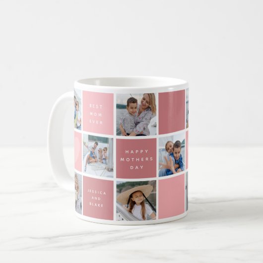 Happy Mthers Day Foto Grid Keepake Kaffeetasse (Vorderseite Links)