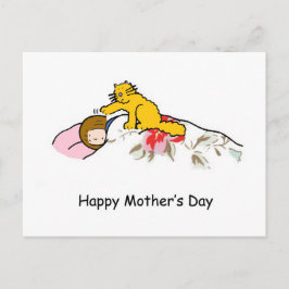 Happy Mthers Day Ginger Cat Spaß Postkarte
