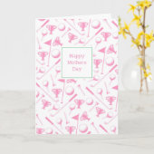 Happy Mthers Day Golfing Own Message Pink Karte (Gelbe Blume)
