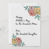 Happy Mthers Day Great Mama Floral Pastel Blume Karte (Vorderseite)