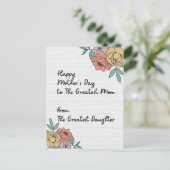Happy Mthers Day Great Mama Floral Pastel Blume Postkarte (Stehend Vorderseite)