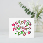Happy Mthers Day Holiday Text Feiertagspostkarte (Stehend Vorderseite)