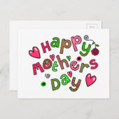 Happy Mthers Day Holiday Text Feiertagspostkarte (Vorne/Hinten)
