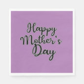 Happy Mthers Day Lila Napkin Serviette (Vorderseite)