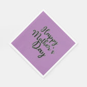 Happy Mthers Day Lila Napkin Serviette (Ecke)