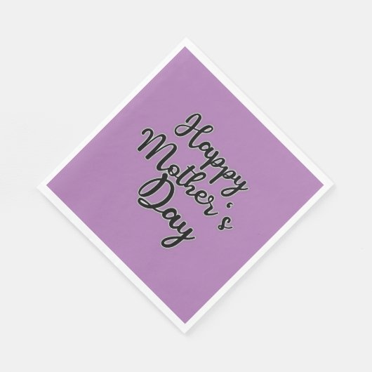 Happy Mthers Day Lila Napkin Serviette (Ecke)