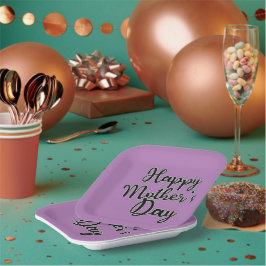 Happy Mthers Day Lila Paper Plate Pappteller