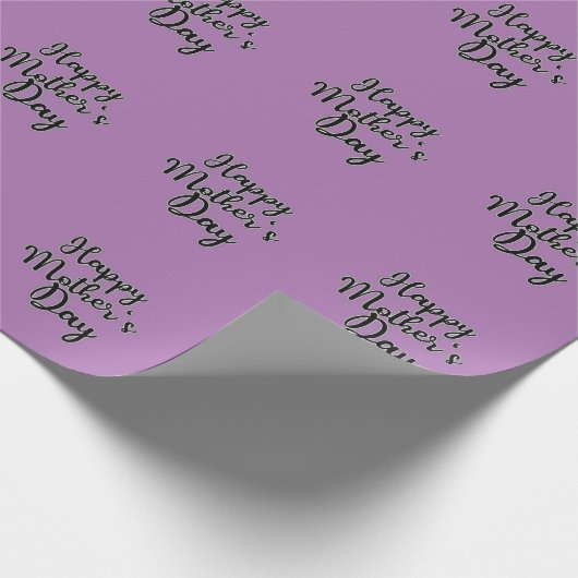 Happy Mthers Day Lila Wrapping Paper Geschenkpapier (Ecke)