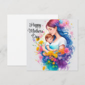 Happy Mthers Day Mama & Child Feiertagskarte (Vorne/Hinten)