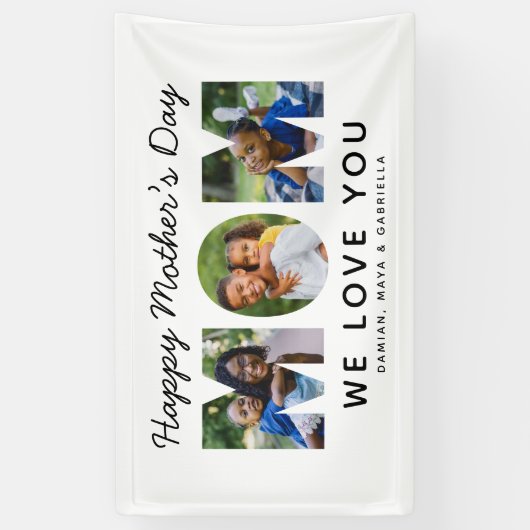Happy Mthers Day Mama Custom Foto Collage Banner (Vertikal)