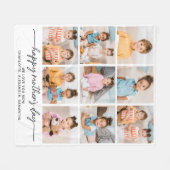Happy Mthers Day Mama Personalisiert 9 FotoCollage Fleecedecke (Vorderseite (Horizontal))