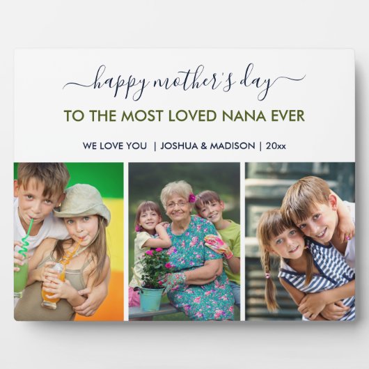 Happy Mthers Day Nana 3 Foto Custom Fotoplatte (Vorderseite)