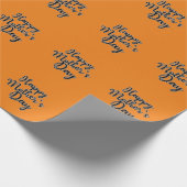 Happy Mthers Day Orange Wrapping Paper Geschenkpapier (Ecke)