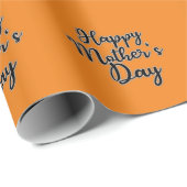 Happy Mthers Day Orange Wrapping Paper Geschenkpapier (Rolleneckpunkt)