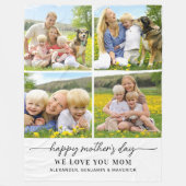 Happy Mthers Day Personalisierte Mama 4 FotoCollag Fleecedecke (Vorderseite)