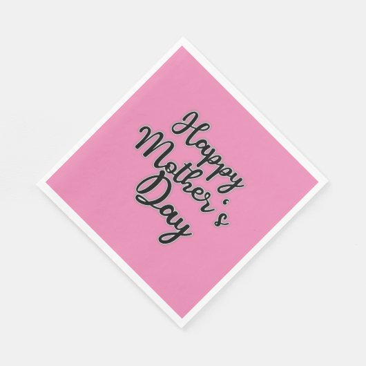 Happy Mthers Day Pink Napkin Serviette (Ecke)