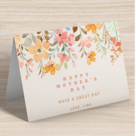 Happy Mthers Day Pink Watercolor Blume