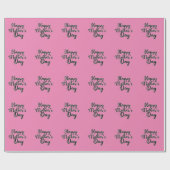Happy Mthers Day Pink Wrapping Paper Geschenkpapier (Flach)