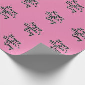 Happy Mthers Day Pink Wrapping Paper Geschenkpapier (Ecke)
