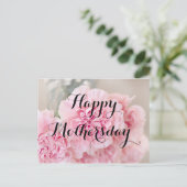 Happy Mthers Day Powder Pink Blume Postkarte (Stehend Vorderseite)