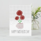 Happy Mthers Day Red Poppy Florals Karte (Stehend Vorderseite)