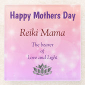 Happy Mthers Day Reiki Mama Design Glasuntersetzer (Vorderseite)