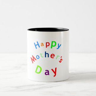 Happy Mthers Day Text Zwei-Tone-Kaffee-Tasse Zweifarbige Tasse