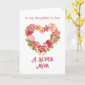 Happy Mthers Day to Daughter in Law Heart Blume Karte (Gelbe Blume)