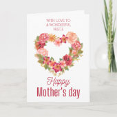 Happy Mthers Day to My Niece Heart Blume Karte (Vorderseite)