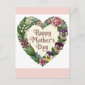 Happy Mthers Day Viktorianische Blumenkranz Postkarte (Vorderseite)