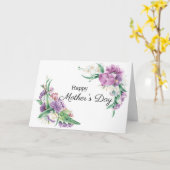 Happy Mthers Day Watercolor Lavender Floral Karte (Gelbe Blume)