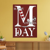 Happy Mthers Day Wrapped Canvas Leinwanddruck (Insitu (Wohnzimmer))